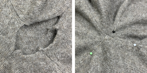 Reparatur von Stricksachen